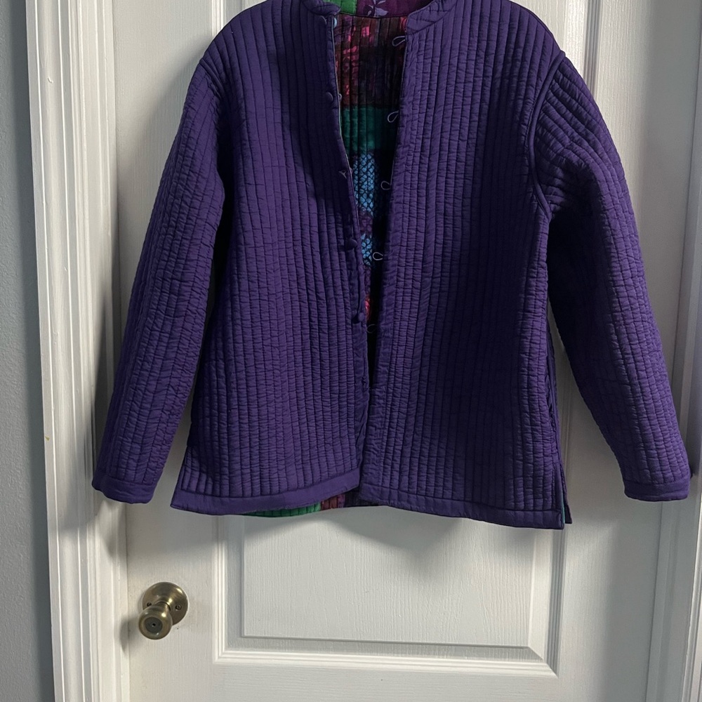 Colorful Reversible Patchwork Quilted Jacket - image 3